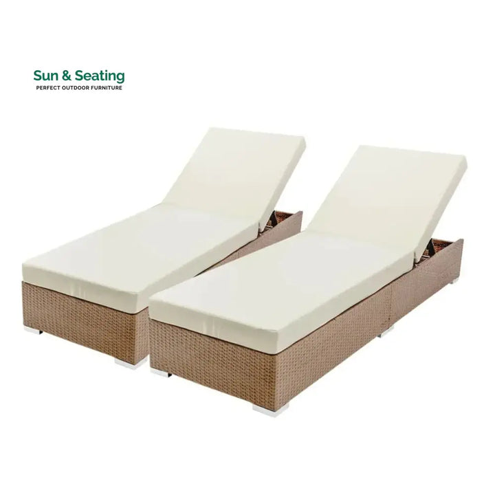 Yamini Outdoor 2-Piece Chaise Lounge Chair with Adjustable Settings and Cushions Lounger Set