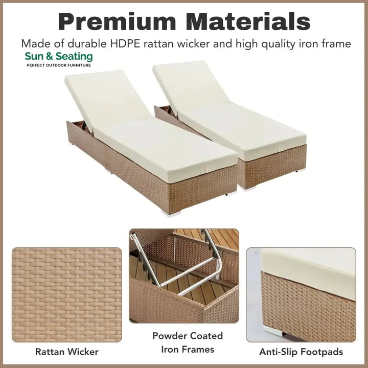Yamini Outdoor 2-Piece Chaise Lounge Chair with Adjustable Settings and Cushions Lounger Set