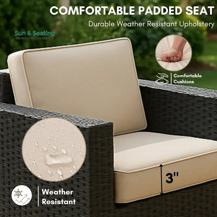 Yashasvi Outdoor 5 Piece HDPE Wicker Conversation Sofa Set Sofa Set