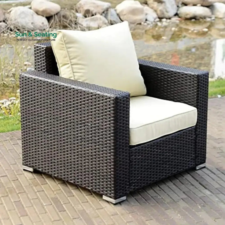 Yashvi 1-Piece Outdoor Wicker Single Seater Sofa Sofa Set