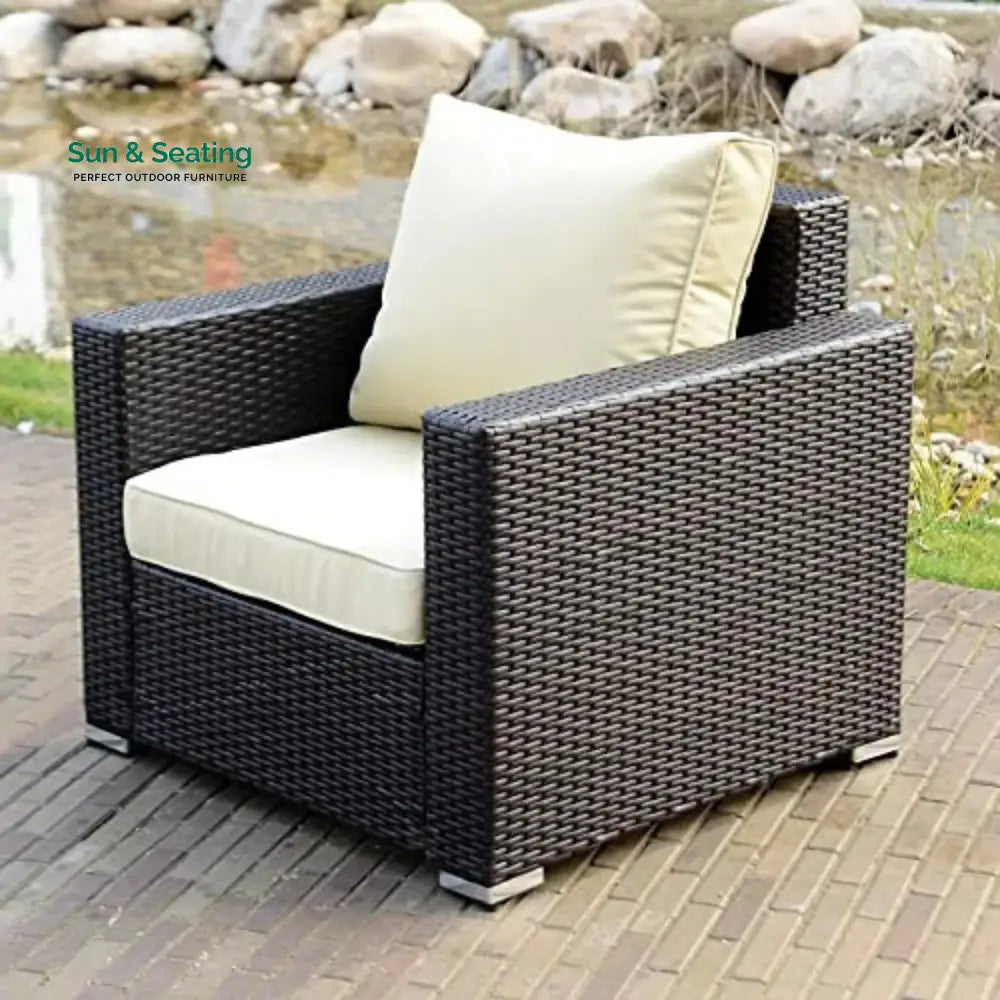 Yashvi 1-Piece Outdoor Wicker Single Seater Sofa Sofa Set