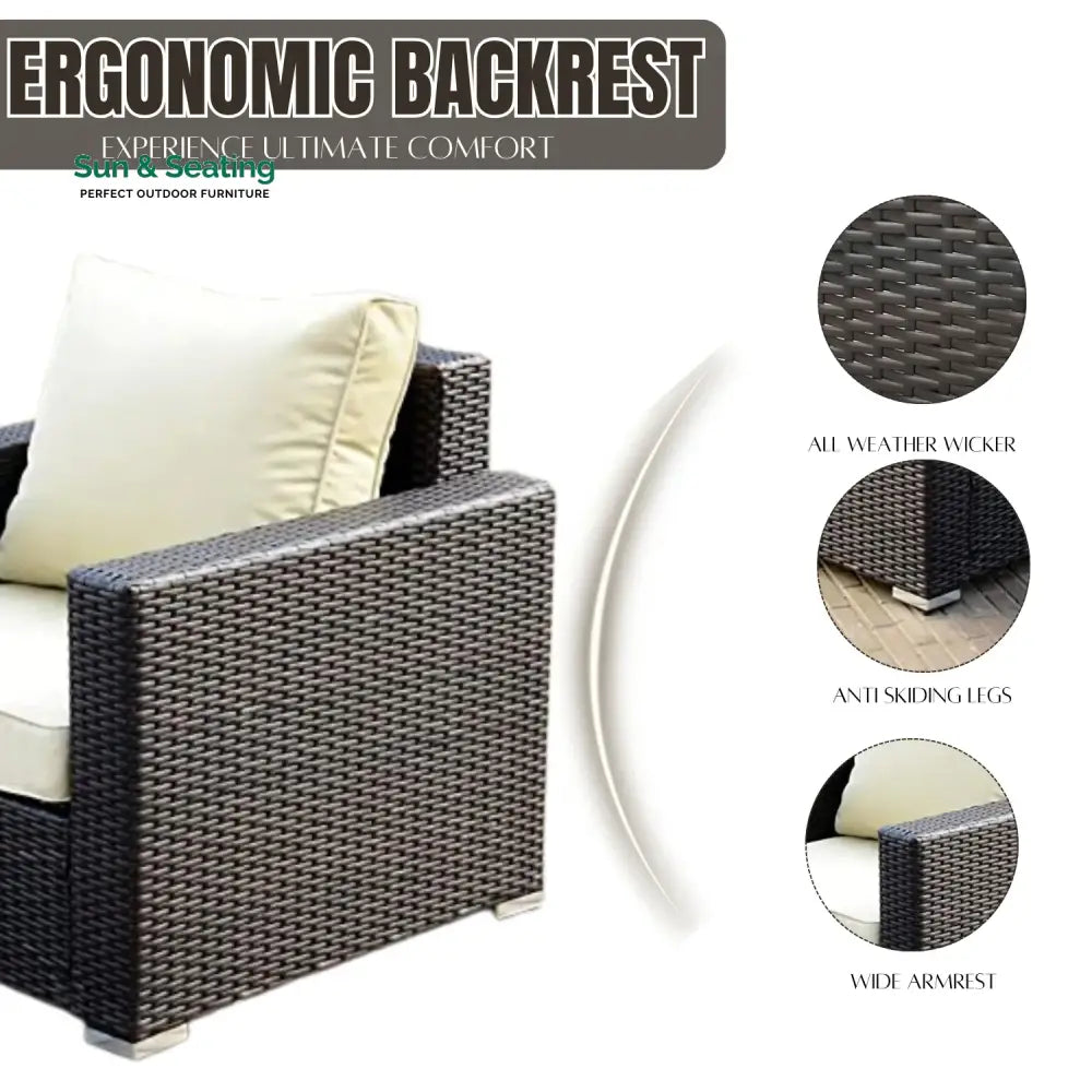 Yashvi 1-Piece Outdoor Wicker Single Seater Sofa Sofa Set