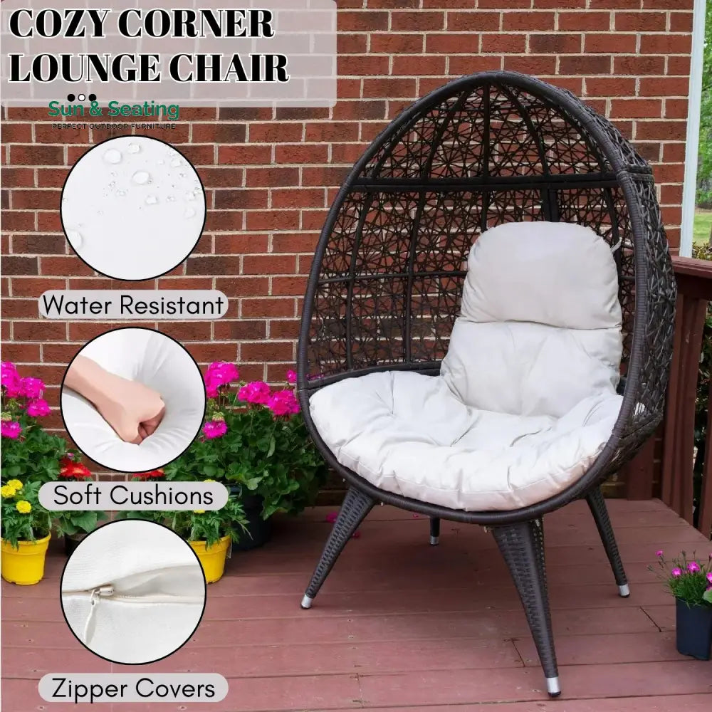 Yasira Outdoor All-Weather Wicker Egg Chair Egg Chair