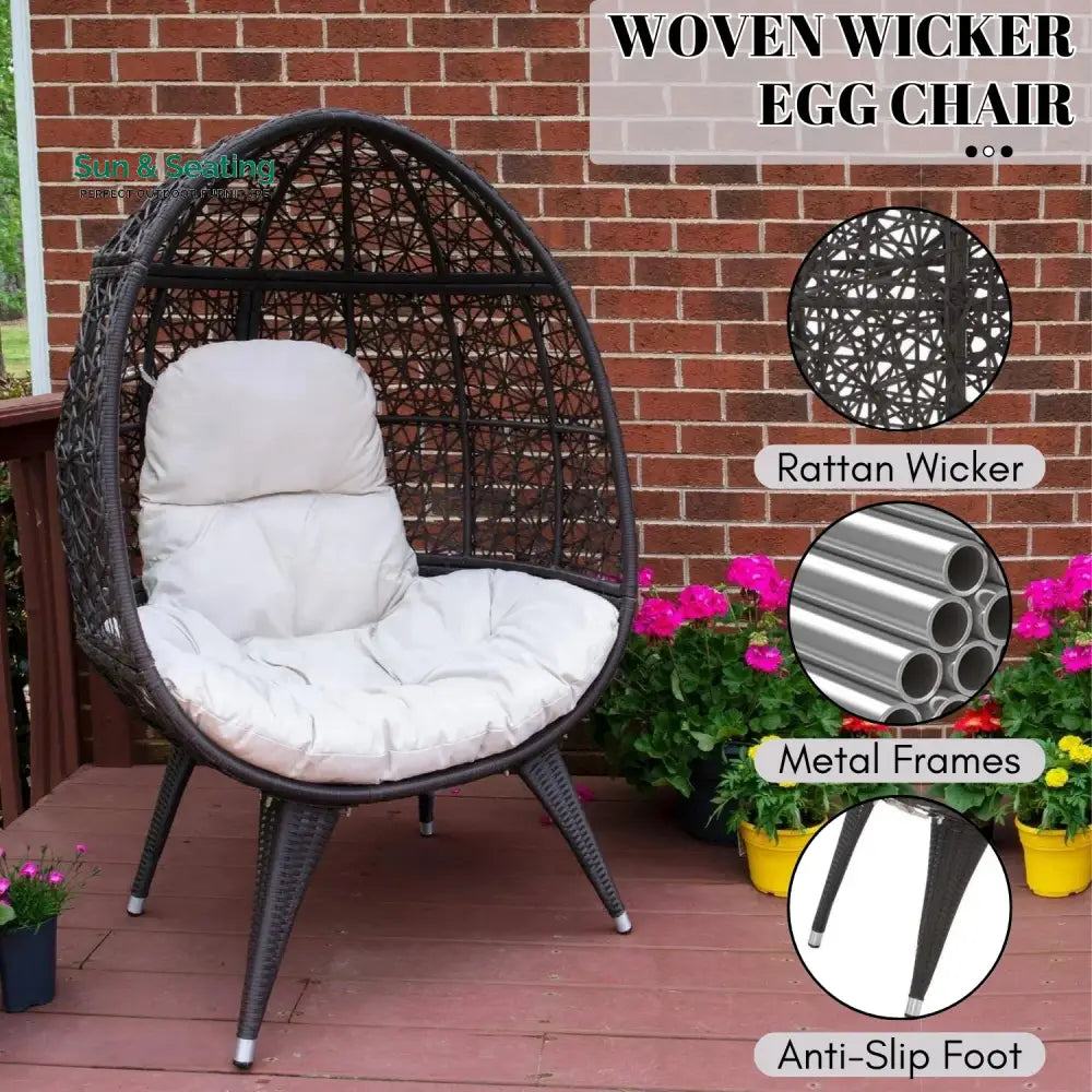 Yasira Outdoor All-Weather Wicker Egg Chair Egg Chair