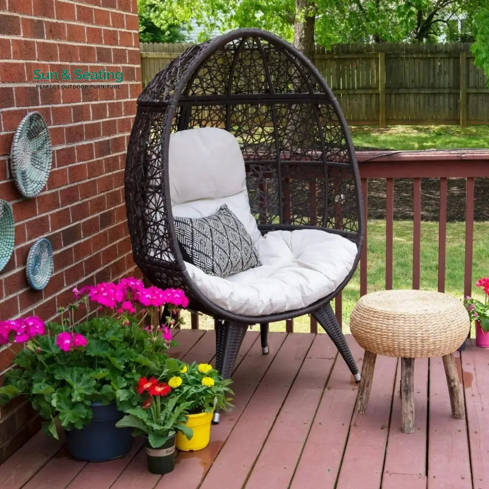 Yasira Outdoor All-Weather Wicker Egg Chair Egg Chair