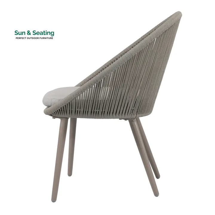 Yawl Outdoor Patio Seating Set 2 Chairs and 1 Table Set (Grey) Braided &amp; Rope Coffee Table Sets