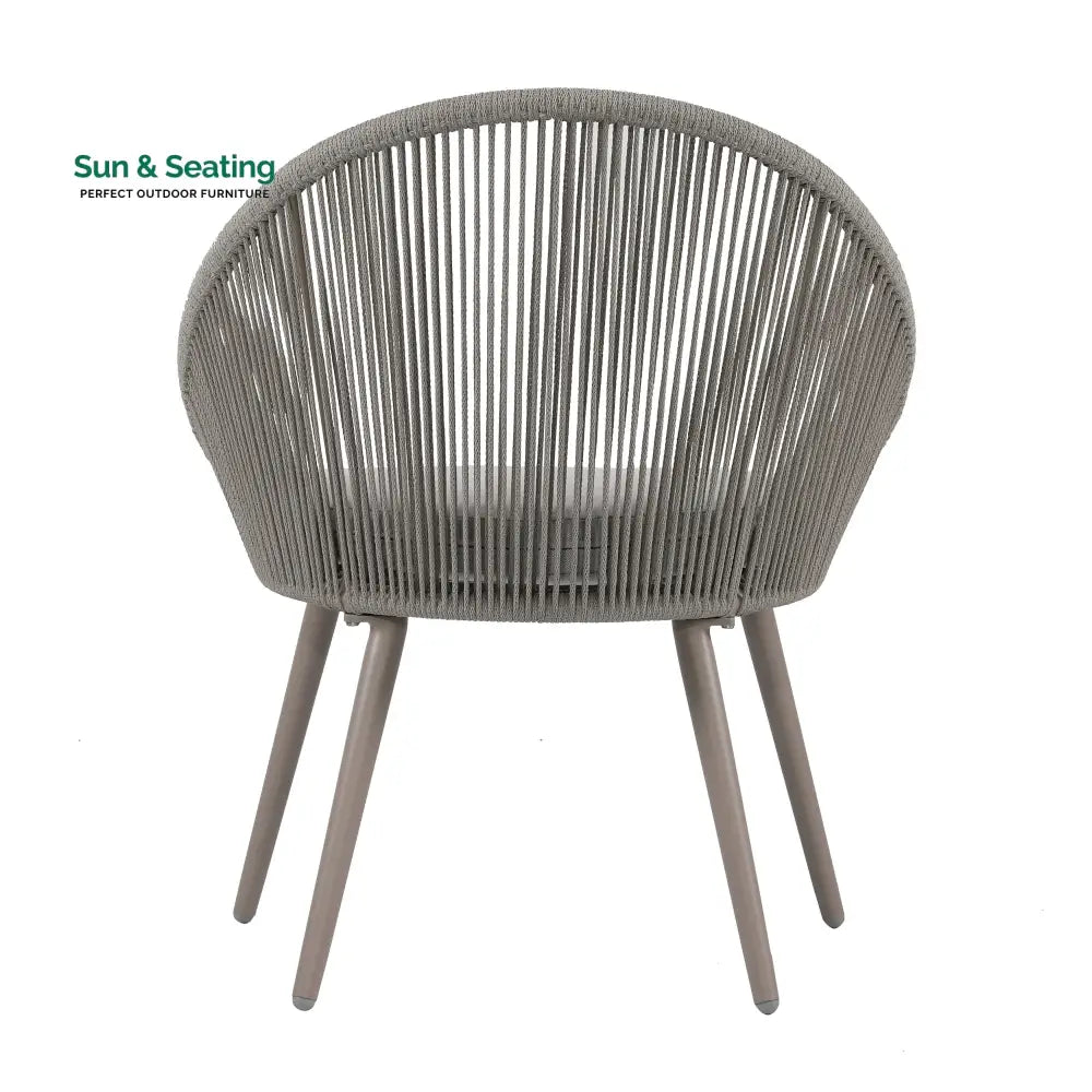 Yawl Outdoor Patio Seating Set 2 Chairs and 1 Table Set (Grey) Braided &amp; Rope Coffee Table Sets