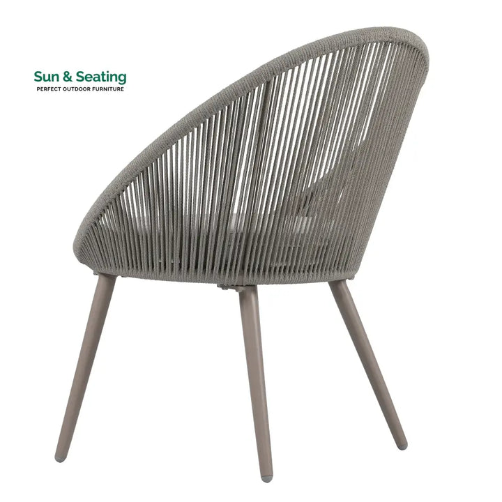 Yawl Outdoor Patio Seating Set 2 Chairs and 1 Table Set (Grey) Braided &amp; Rope Coffee Table Sets