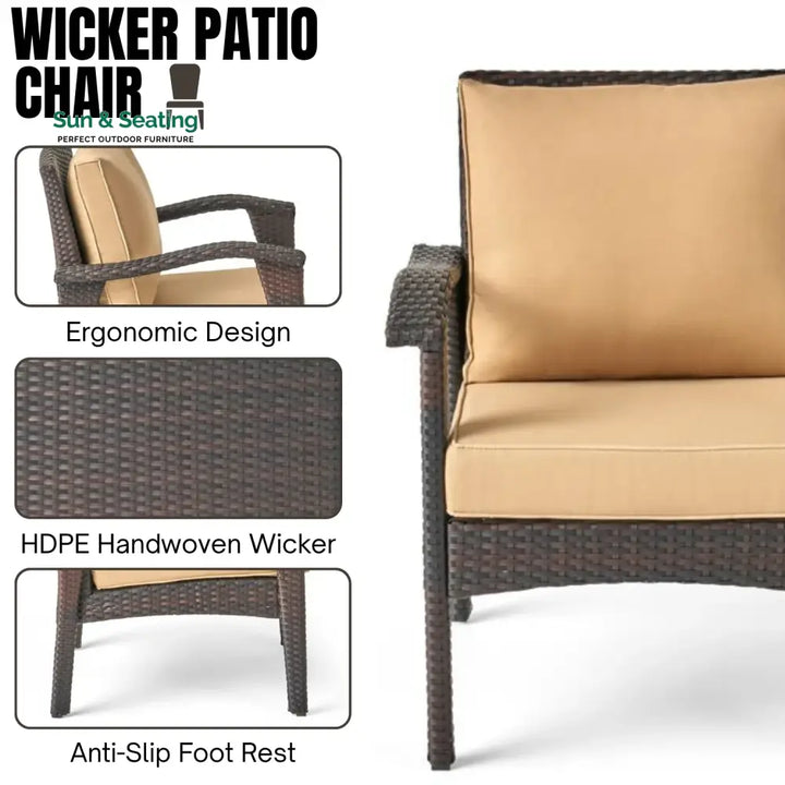 Yoko Brown 8 Seater Outdoor Wicker Conversation Set Sofa Set
