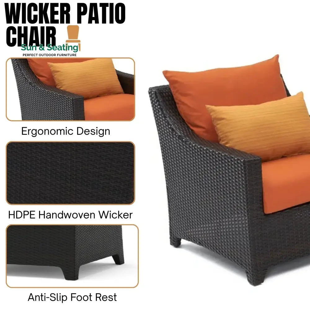 Yordanos All Weather Outdoor Wicker Garden L-Shape Sectional Conversation Set Sofa Set