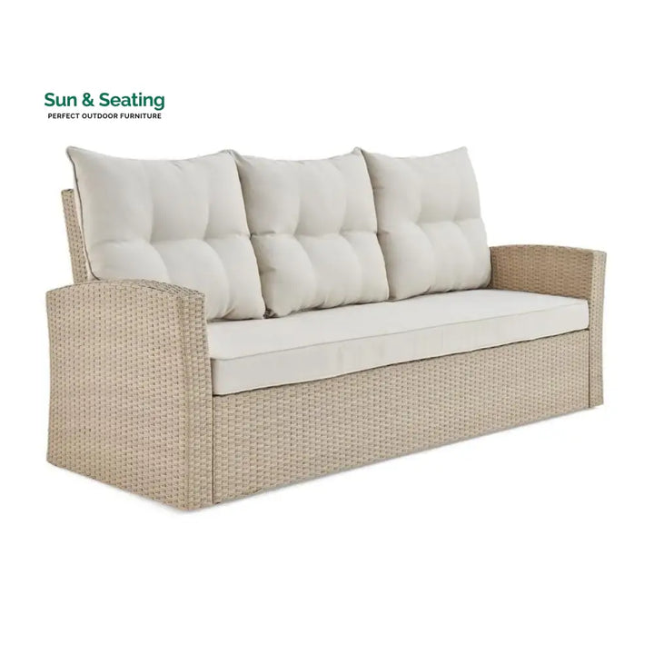 Yue 3-Seater Outdoor Rattan Wicker Patio Sofa Sofa Set