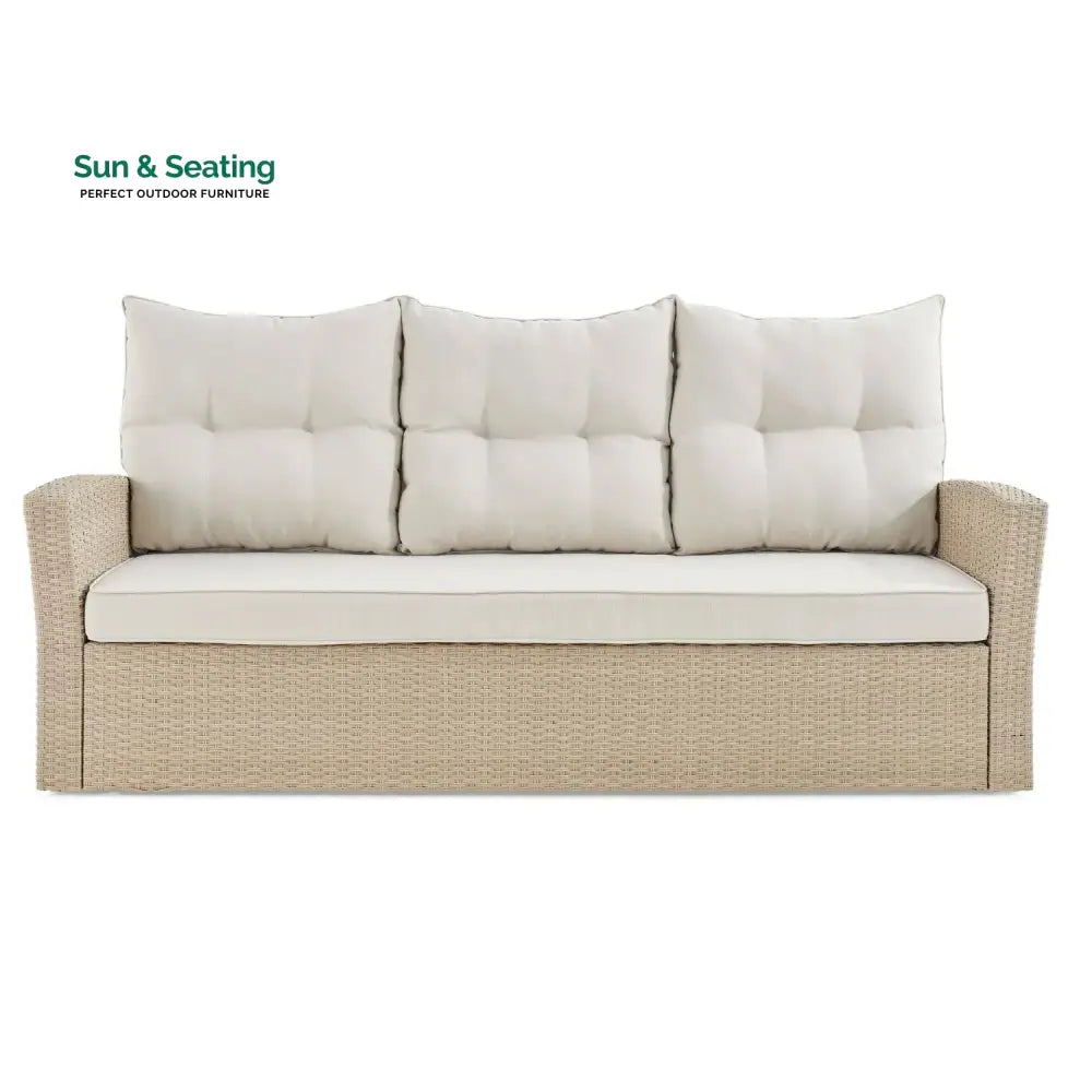 Yue 3-Seater Outdoor Rattan Wicker Patio Sofa Sofa Set