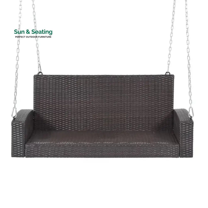 Yumiko Dark Brown Rattan Wicker Two Seater Sofa Swing Swing