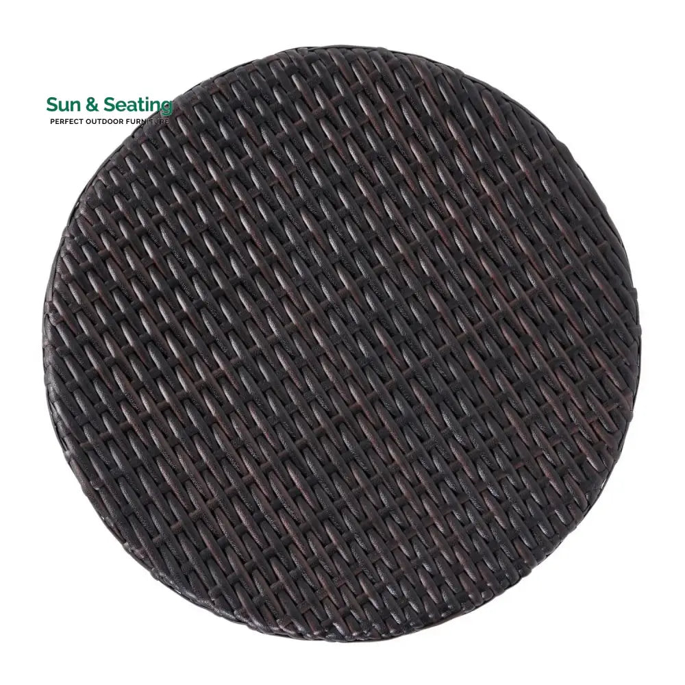Yuna Dark Brown Wicker Garden Bistro End Table Table
