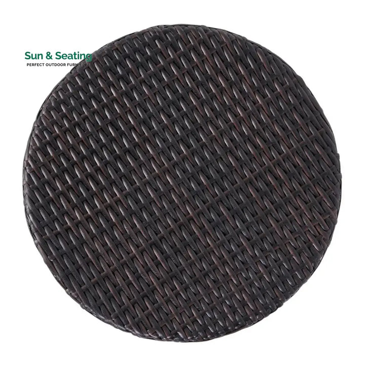 Yuna Dark Brown Wicker Garden Bistro End Table Table