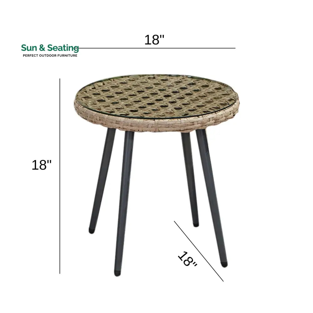 Yuri Outdoor Patio Seating Set 2 Chairs and 1 Table Set (Honey) Coffee Table Sets