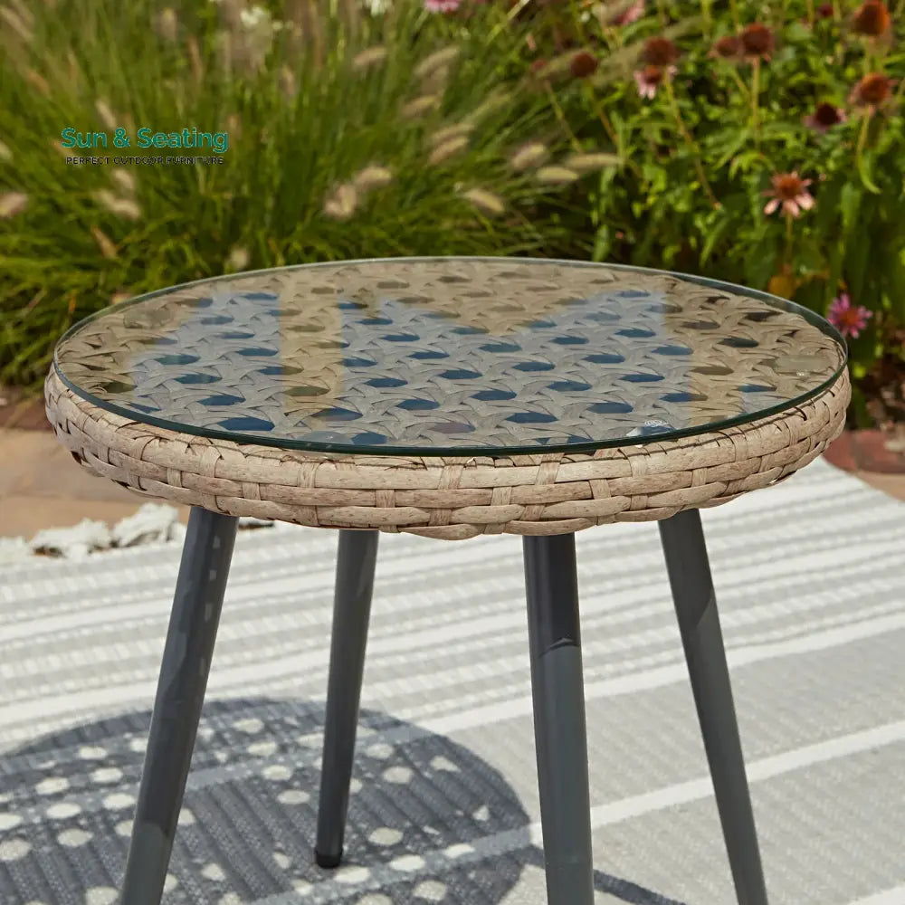 Yuri Outdoor Patio Seating Set 2 Chairs and 1 Table Set (Honey) Coffee Table Sets