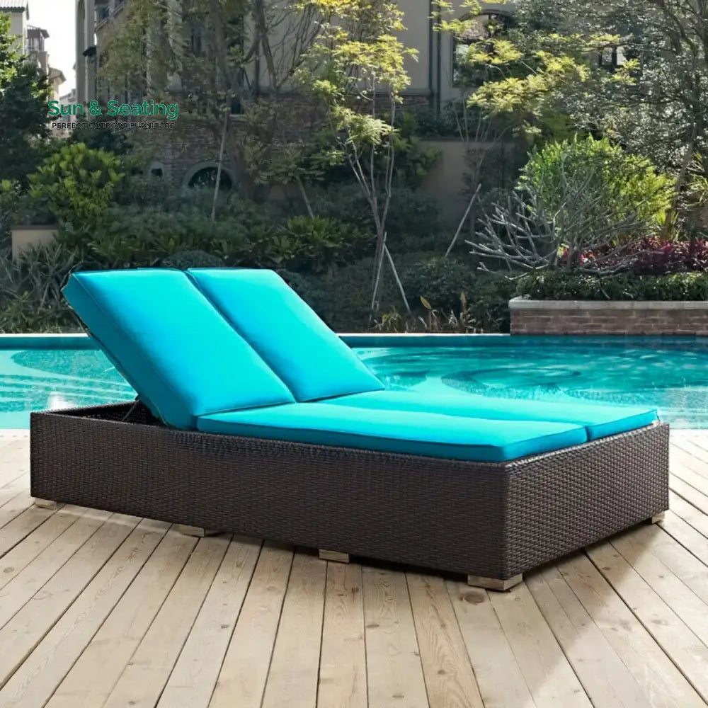 Yuthika Outdoor All-Weather Rattan Wicker Chaise Lounge Chair Set of 2 Lounger Set