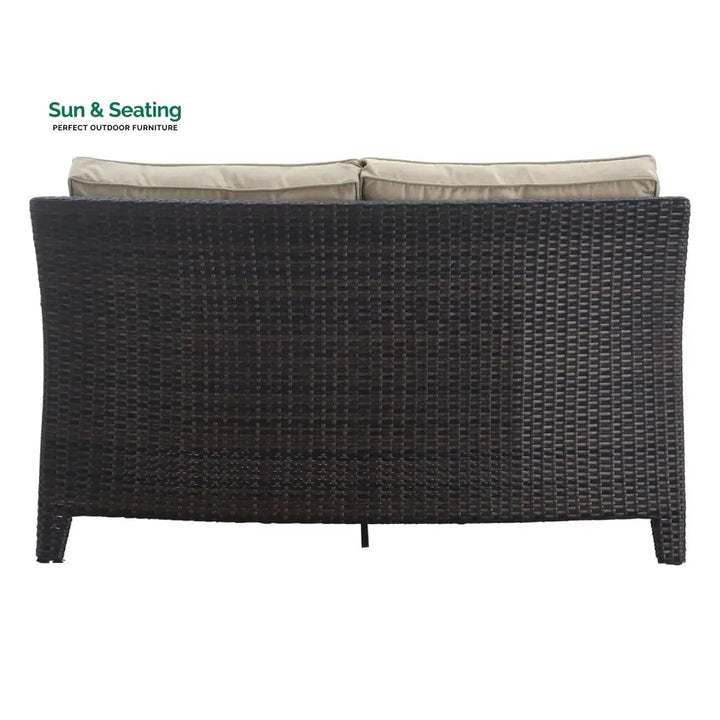 Yvonne Outdoor Rattan Wicker 1-Piece Loveseat Sofa Sofa Set