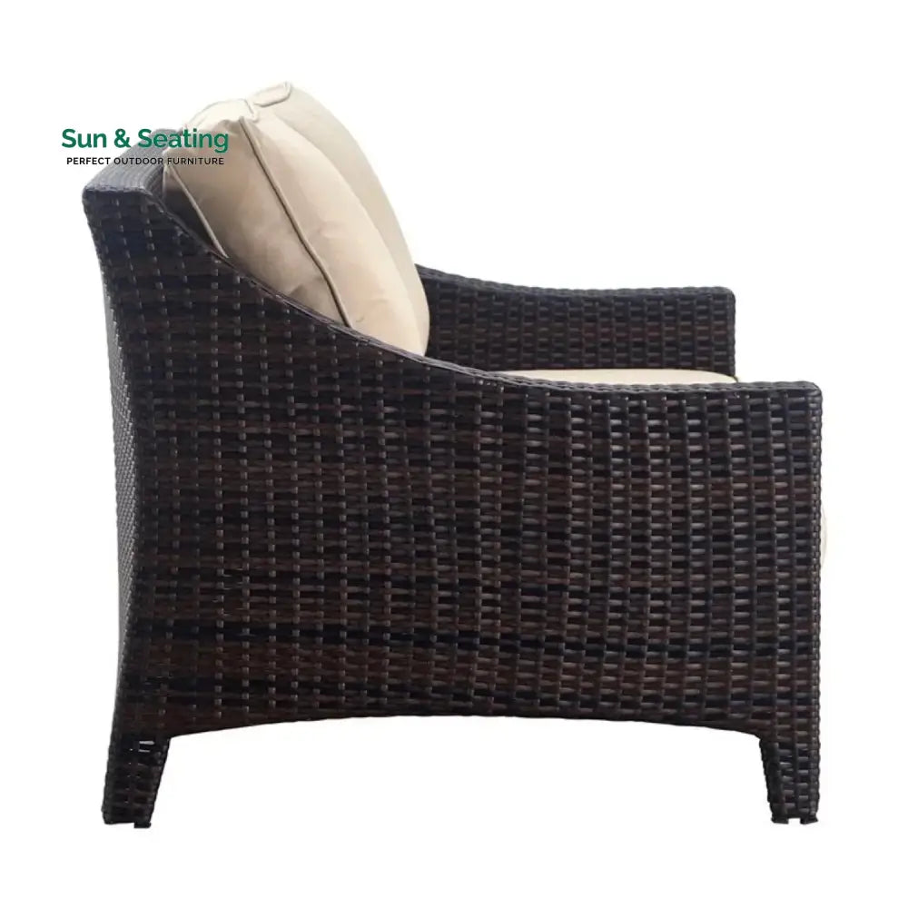 Yvonne Outdoor Rattan Wicker 1-Piece Loveseat Sofa Sofa Set