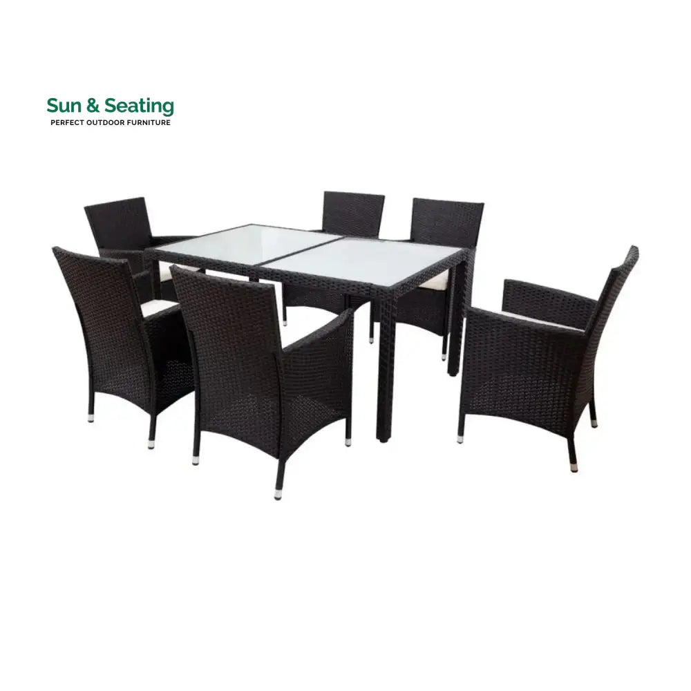 Zahara 7-Piece Outdoor Rattan Wicker Dinning Table Set Dining Set