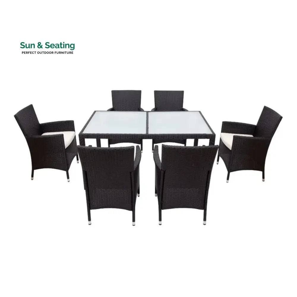 Zahara 7-Piece Outdoor Rattan Wicker Dinning Table Set Dining Set