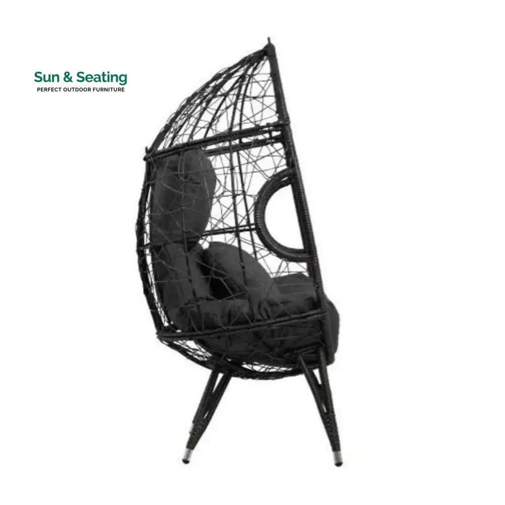 Zahida Outdoor All-Weather Wicker Egg Chair (Grey) Egg Chair