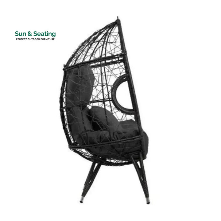 Zahida Outdoor All-Weather Wicker Egg Chair (Grey) Egg Chair