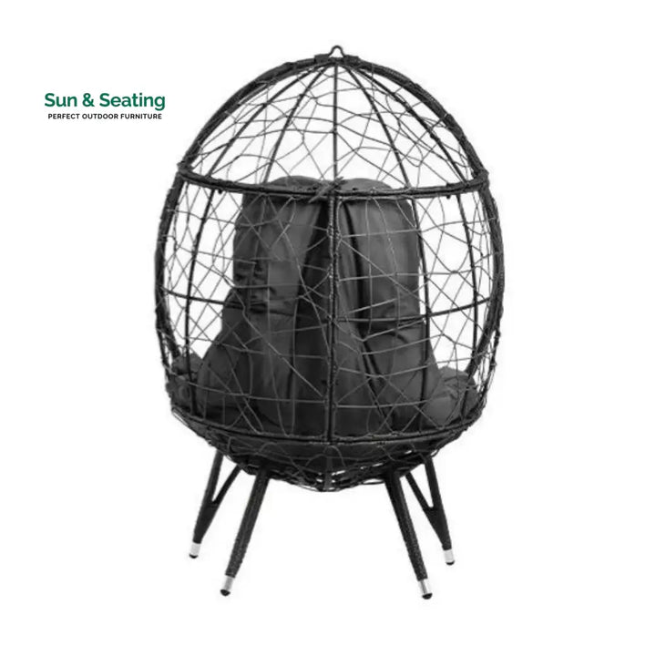 Zahida Outdoor All-Weather Wicker Egg Chair (Grey) Egg Chair