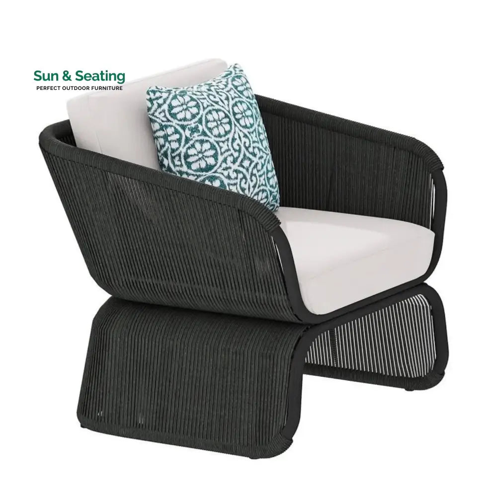 Zainab Outdoor Braided Rope Sofa Set With 2-Tier Glass Top Table Sofa Set