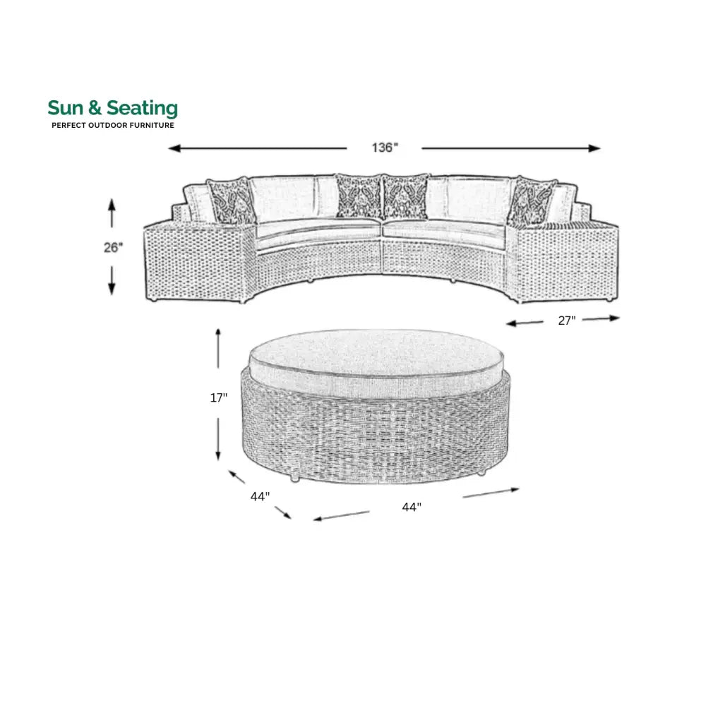 Zea Outdoor Sofa Set 4 Seater and 1 Center Table (Brown) Sofa Sets