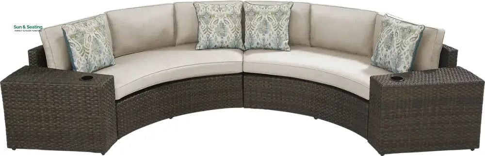 Zea Outdoor Sofa Set 4 Seater and 1 Center Table (Brown) Sofa Sets