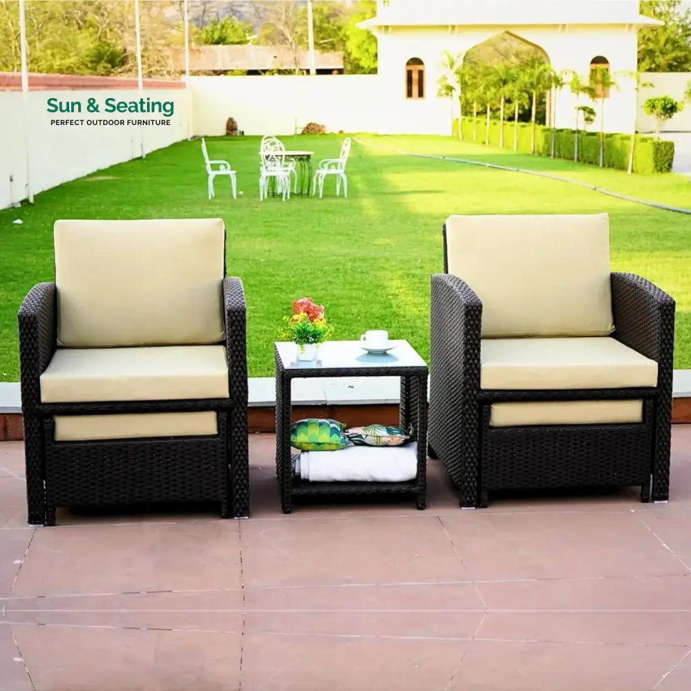 Zeenat Outdoor 5 Piece Patio Wicker All Weather Sectional Furniture Set Patio Sofa Set
