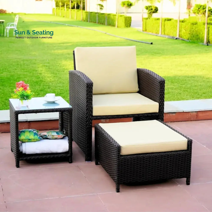 Zeenat Outdoor 5 Piece Patio Wicker All Weather Sectional Furniture Set Patio Sofa Set