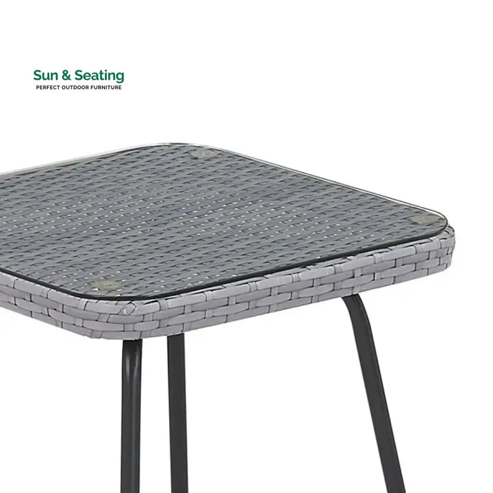 Zelda Outdoor Patio Seating Set 2 Chairs and 1 Table Set (Grey) Coffee Table Sets
