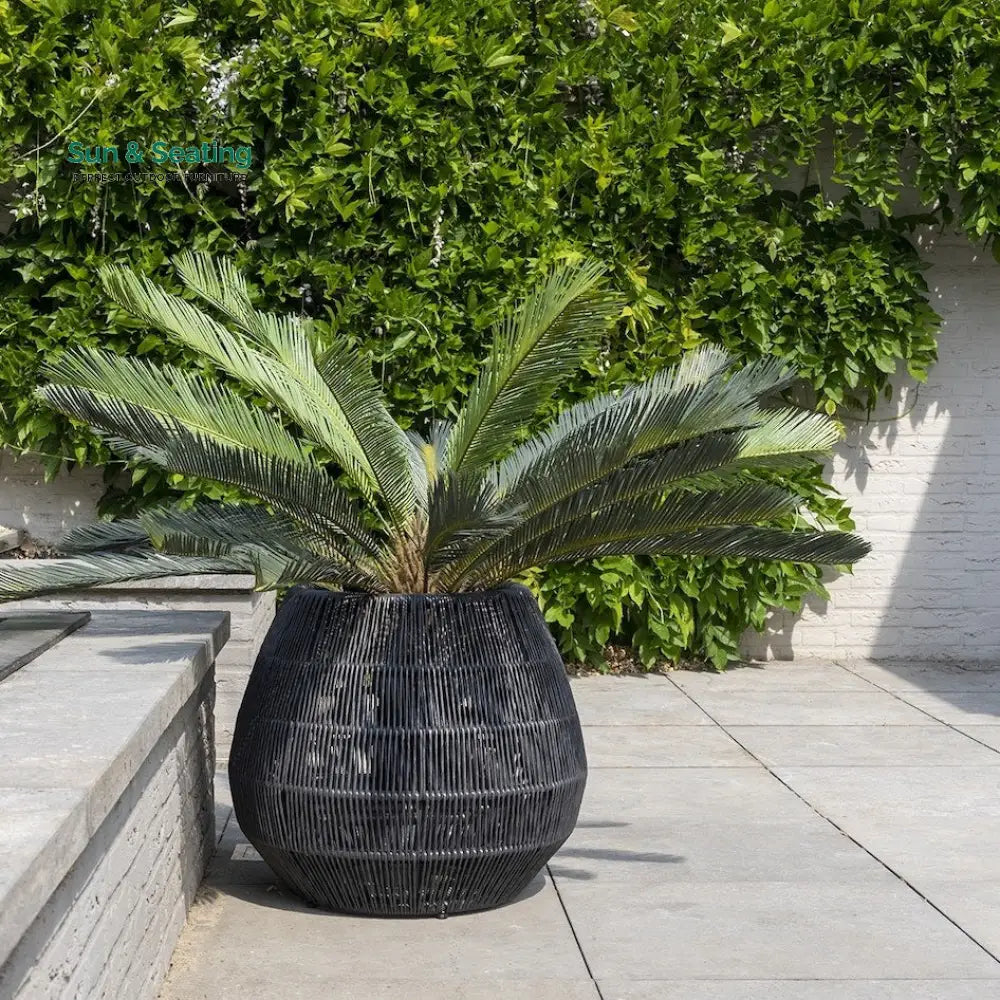 Zende Outdoor Planters For Garden Balcony (Black) Braided & Rope Planter