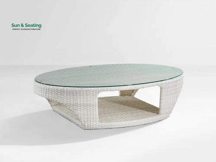 Zibra Outdoor Garden Balcony Sofa Set 2 Seater 2 Single Seater 1 Center Table With Side Table Set (White) Sofa Sets