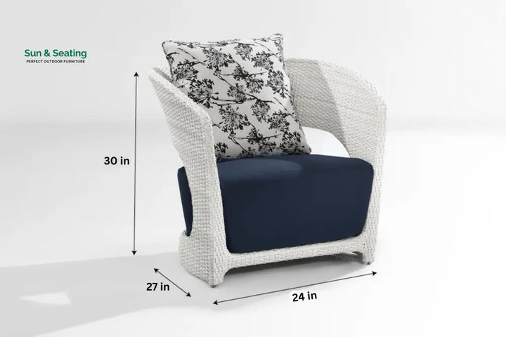 Zibra Outdoor Garden Balcony Sofa Set 2 Seater 2 Single Seater 1 Center Table With Side Table Set (White) Sofa Sets