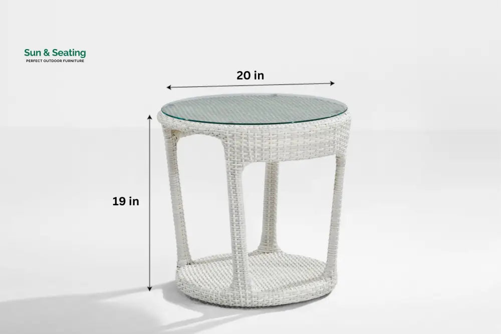 Zibra Outdoor Garden Balcony Sofa Set 2 Seater 2 Single Seater 1 Center Table With Side Table Set (White) Sofa Sets