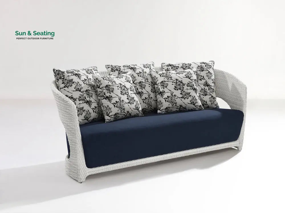 Zibra Outdoor Garden Balcony Sofa Set 2 Seater 2 Single Seater 1 Center Table With Side Table Set (White) Sofa Sets