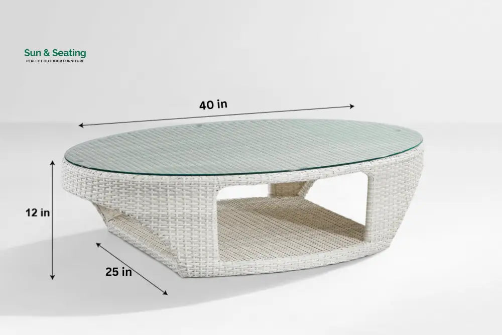 Zibra Outdoor Garden Balcony Sofa Set 2 Seater 2 Single Seater 1 Center Table With Side Table Set (White) Sofa Sets