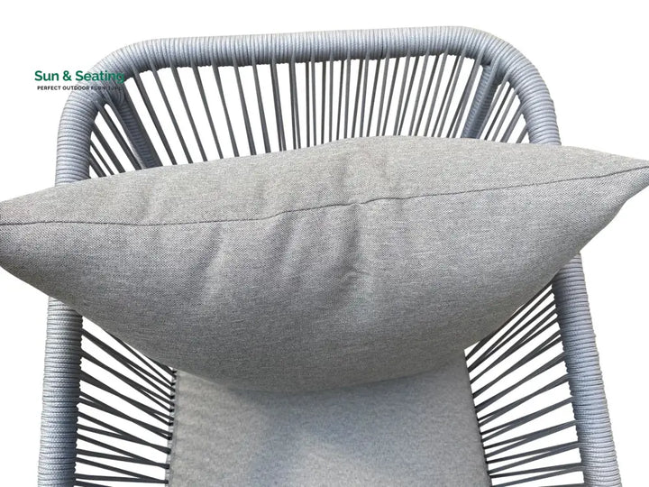 Zingel Outdoor Patio Seating Set 2 Chairs and 1 Table Set (Grey) Braided &amp; Rope Coffee Table Sets