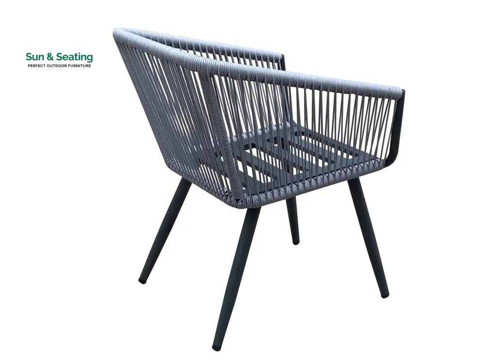 Zingel Outdoor Patio Seating Set 2 Chairs and 1 Table Set (Grey) Braided &amp; Rope Coffee Table Sets