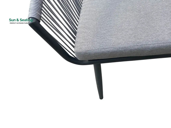 Zingel Outdoor Patio Seating Set 2 Chairs and 1 Table Set (Grey) Braided &amp; Rope Coffee Table Sets
