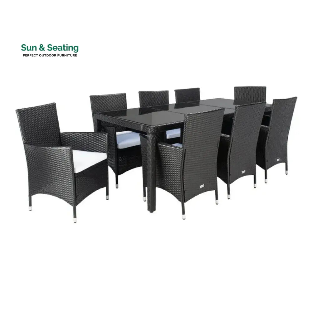 Zinnia 9-Piece Outdoor Rattan Wicker Dinning Table Set Dining Set