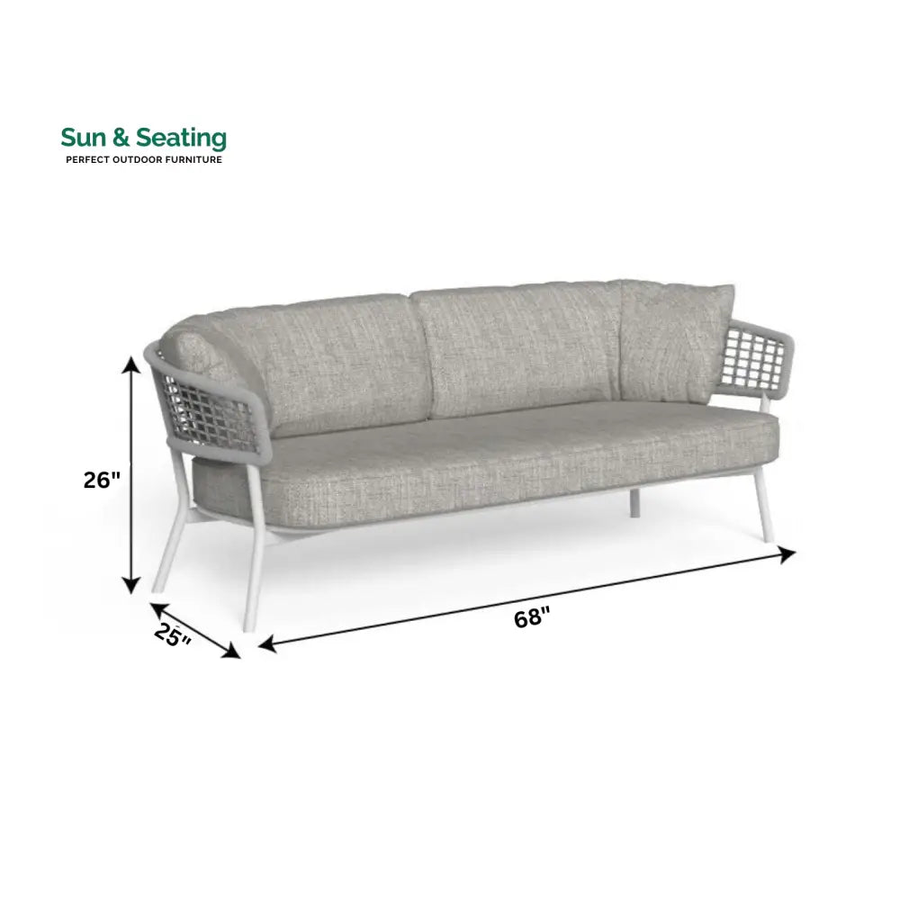 Zion Outdoor Sofa Set 3 Seater 2 Single seater and 1 Center Table Set (Grey) Braided &amp; Rope Sofa Sets