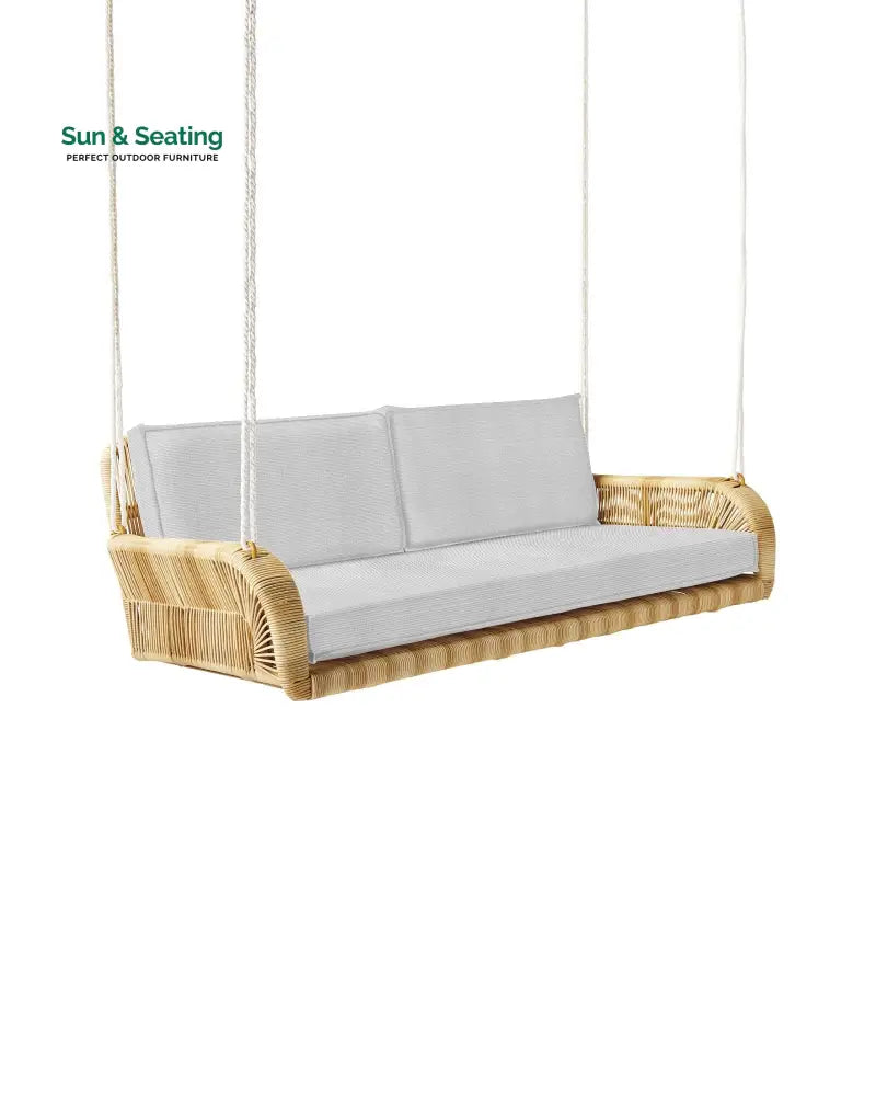 Zita Double Seater Hanging Swing Without Stand For Balcony Garden Swing (Honey) Honey + Grey Swings