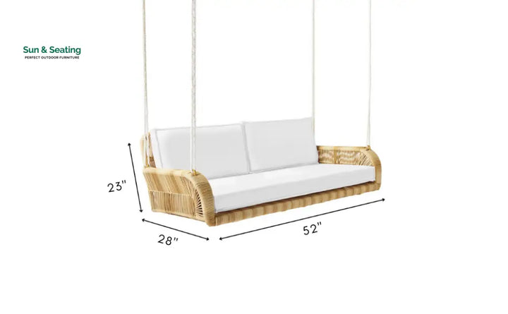 Zita Double Seater Hanging Swing Without Stand For Balcony Garden Swing (Honey) Swings