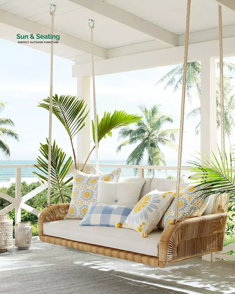 Zita Double Seater Hanging Swing Without Stand For Balcony Garden Swing (Honey) Swings