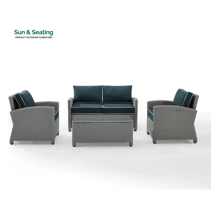 Zoe 4 Pieces Patio Furniture Set Outdoor Sectional Sofa Sofa Set
